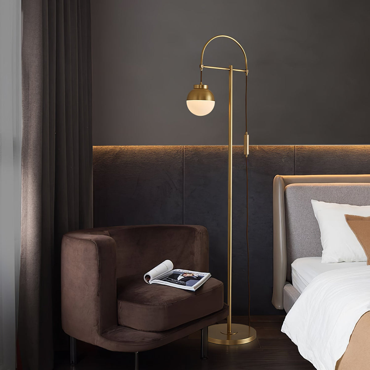Lunelis Moderne vloerlamp van goud
