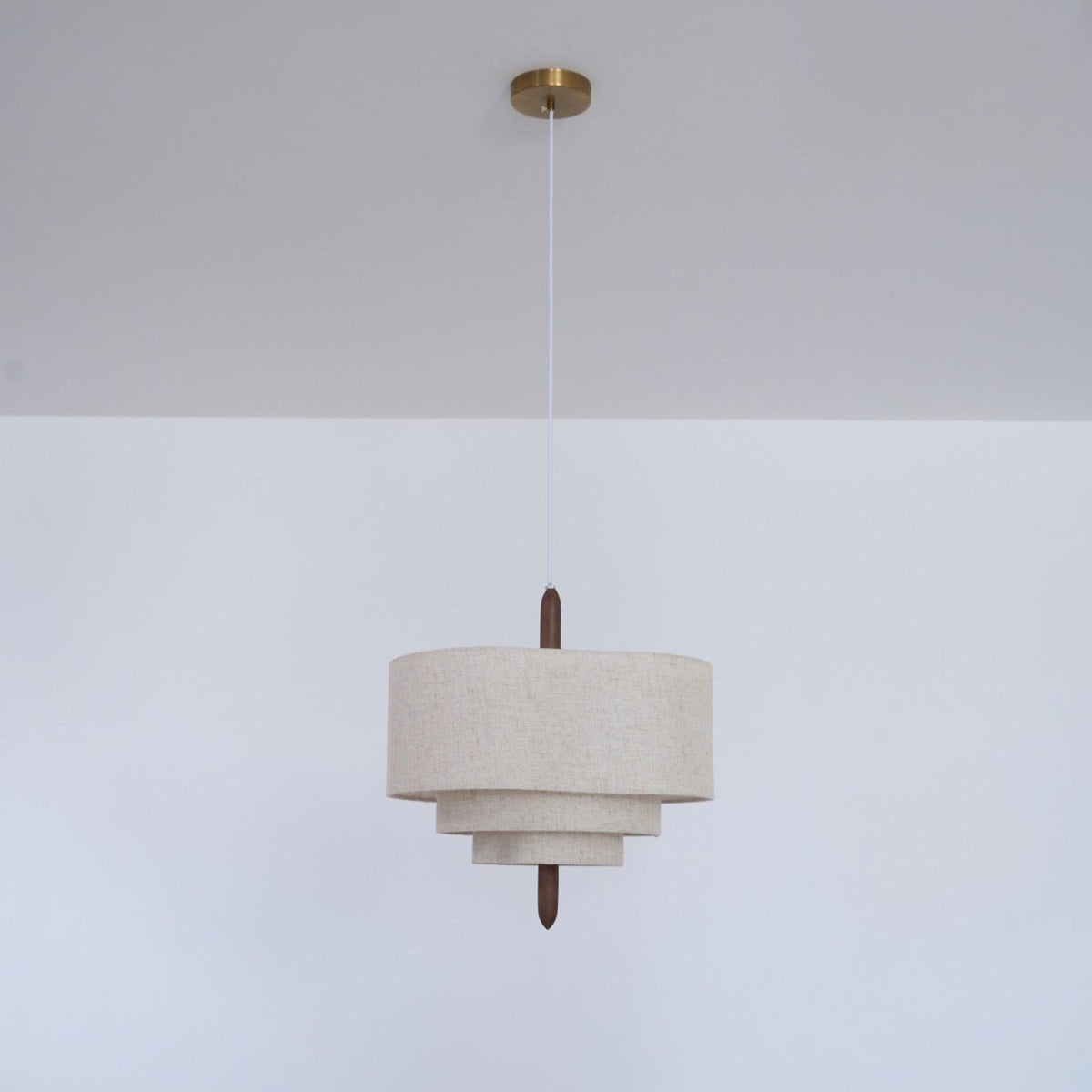 Salemu elegantie Wave Ladder Houten Stof hanglamp
