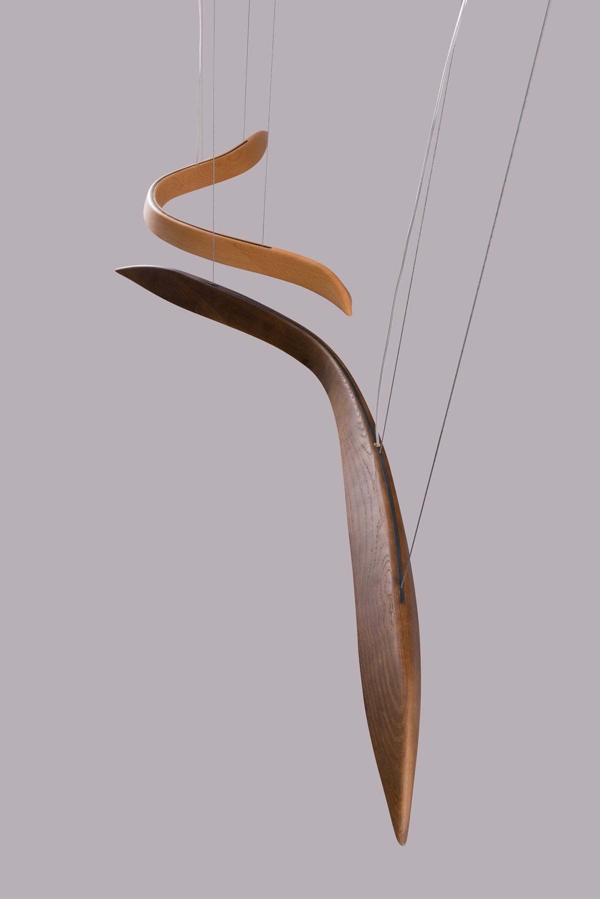 Queral Flow Minimalistische hanglamp van hout