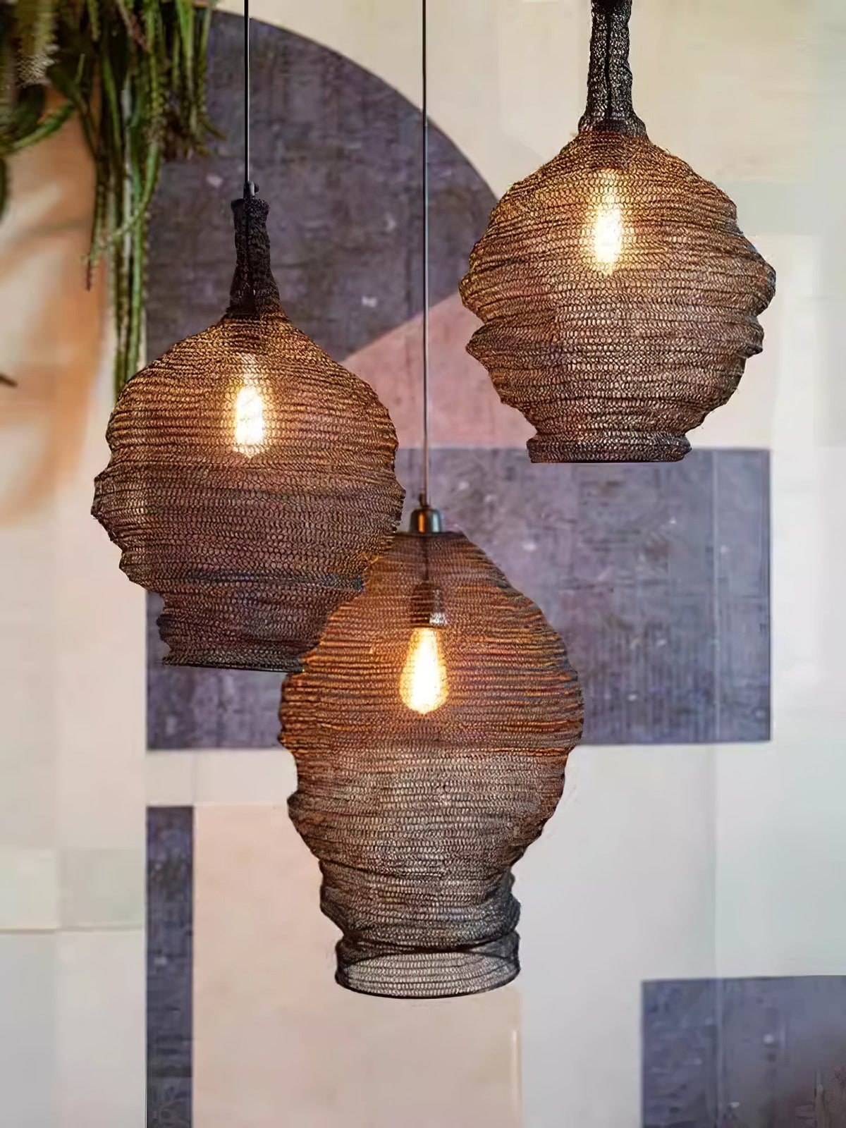 Vae industriële hanglamp van draad