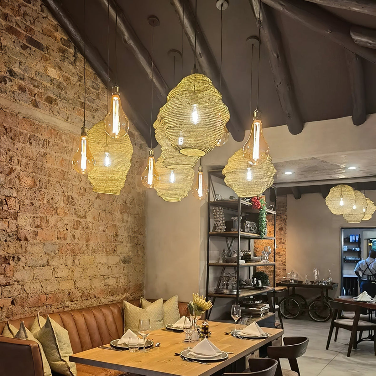 Vae industriële hanglamp van draad
