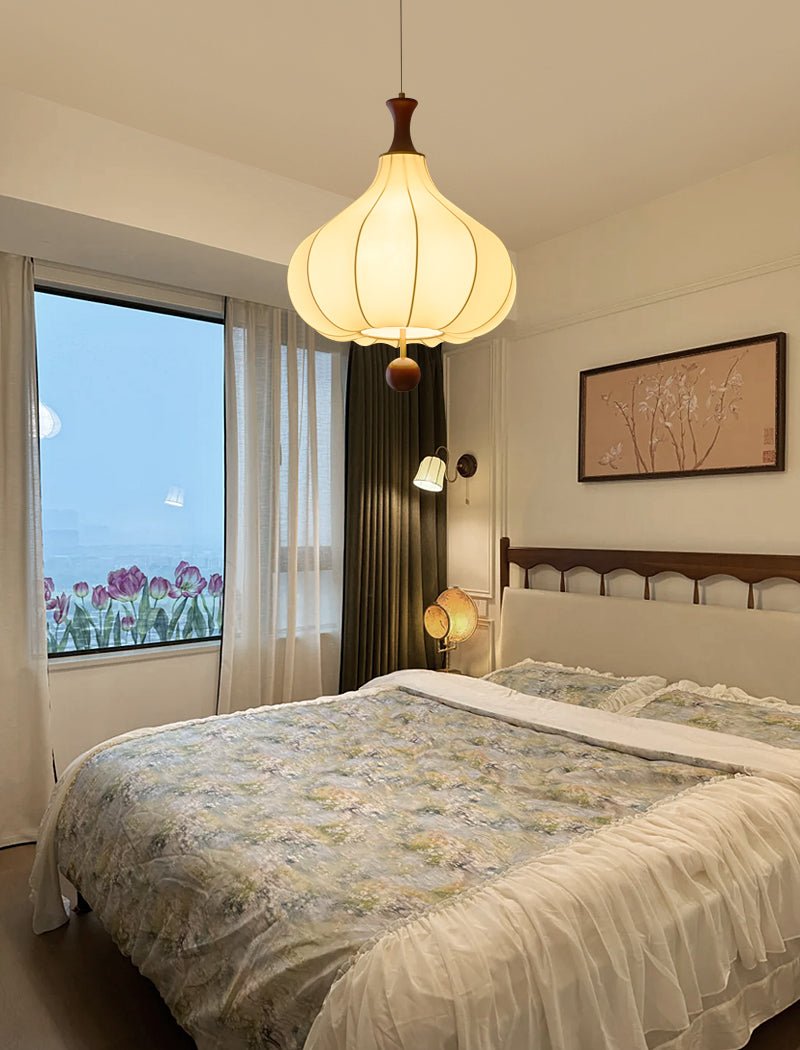 Mymira Traditionele elegantie hanglamp van walnoothout
