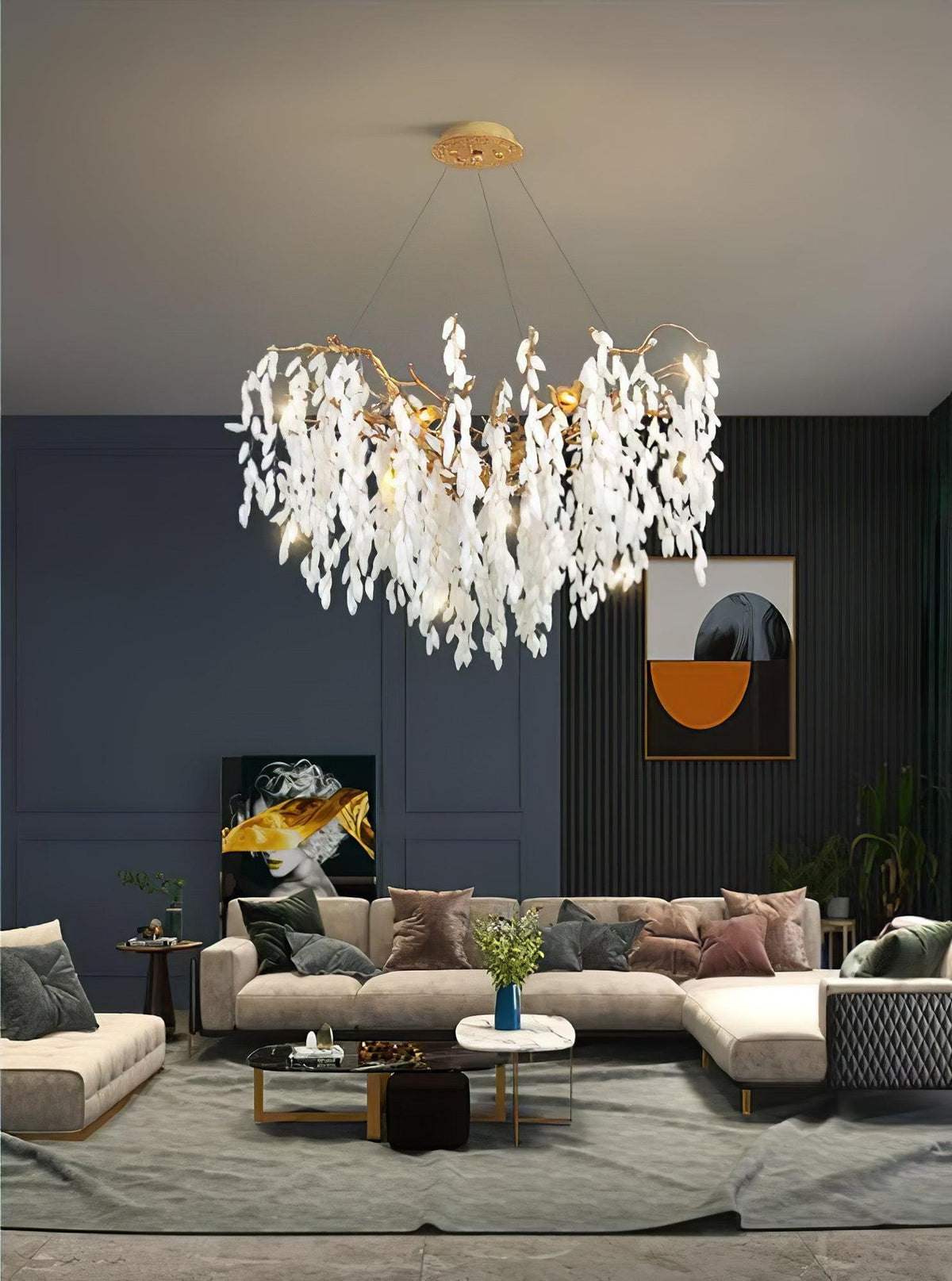 Florealis kroonluchter met cascaderend kristal