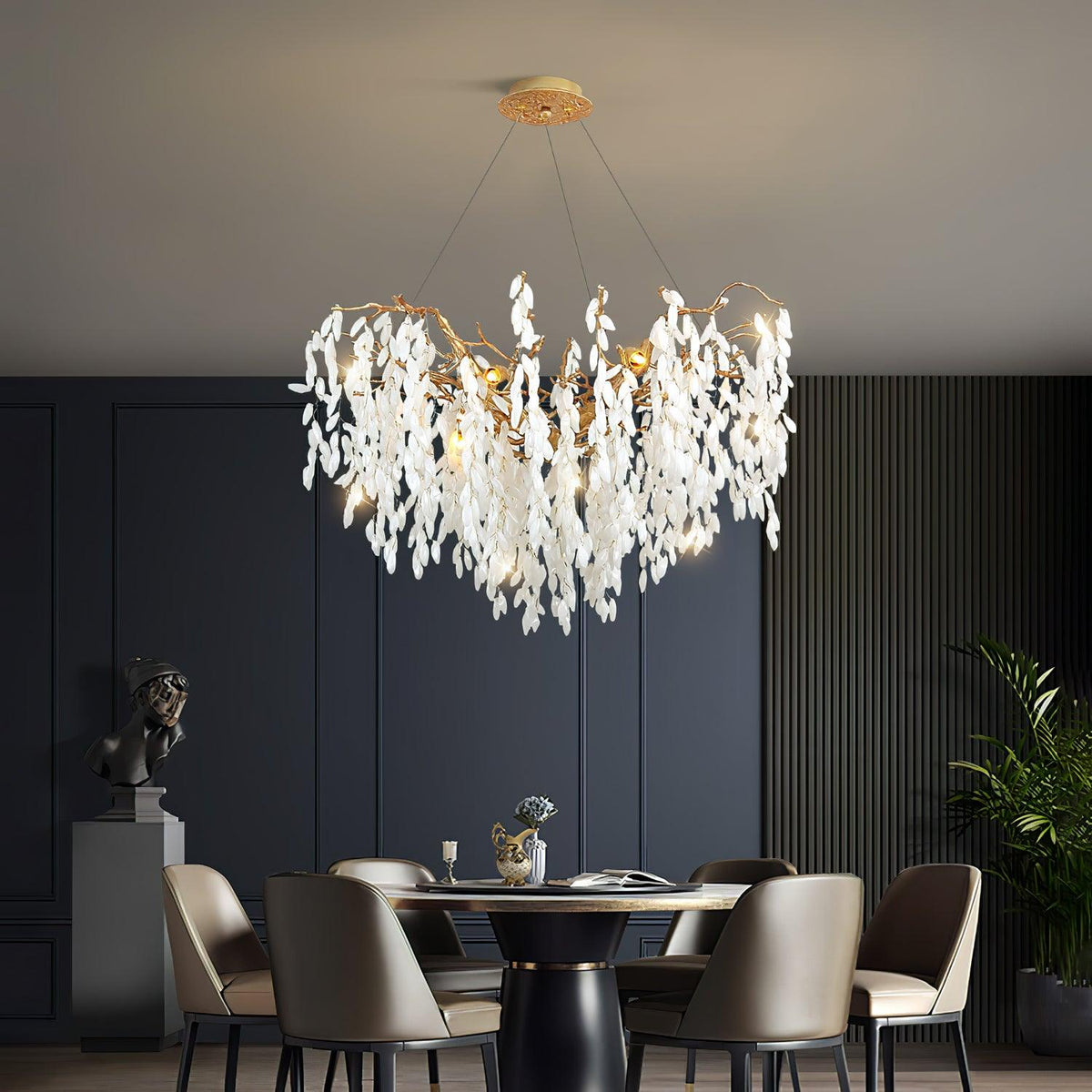 Florealis kroonluchter met cascaderend kristal