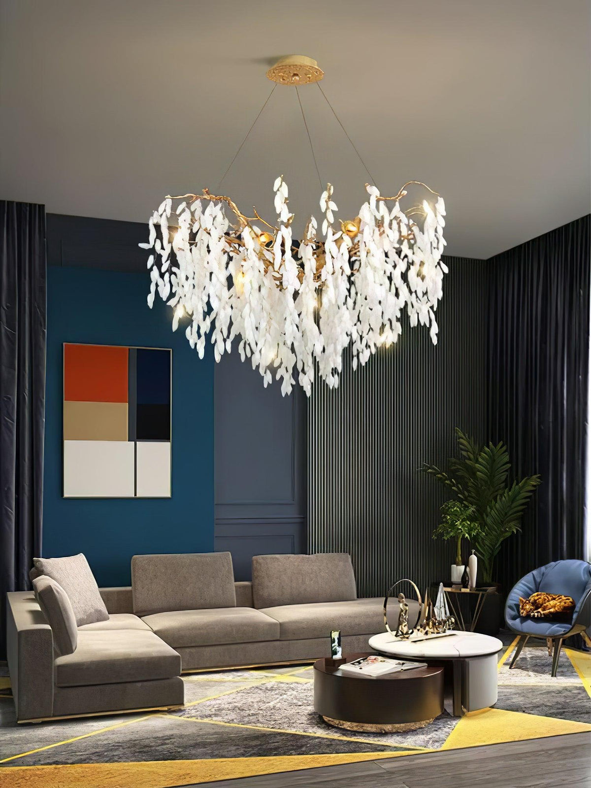 Florealis kroonluchter met cascaderend kristal