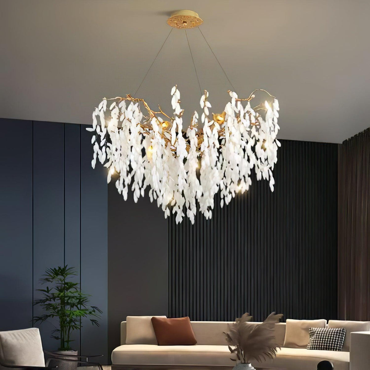 Florealis kroonluchter met cascaderend kristal