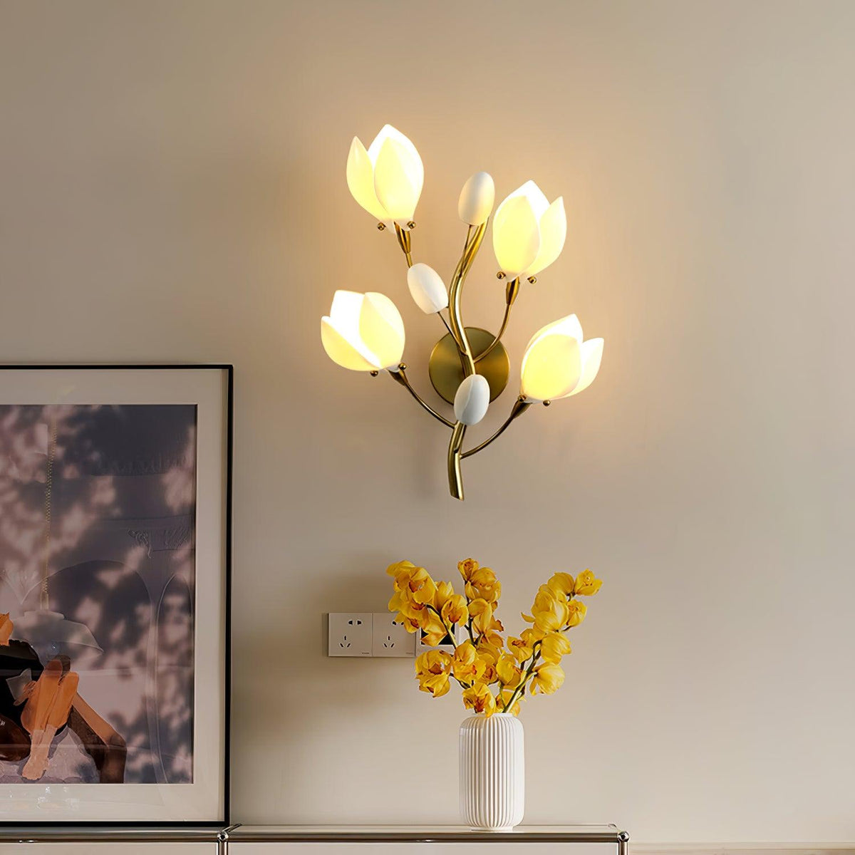 Dirixa Magnolia elegantie wandlamp van keramiek