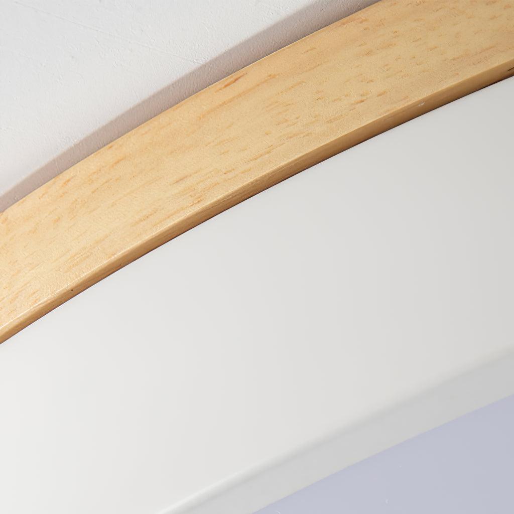 Daelis Witte Ronde plafondlamp met Houten Accent