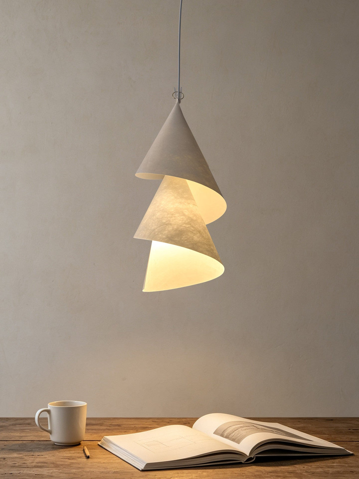 Southvale4 papieren kegel hanglamp