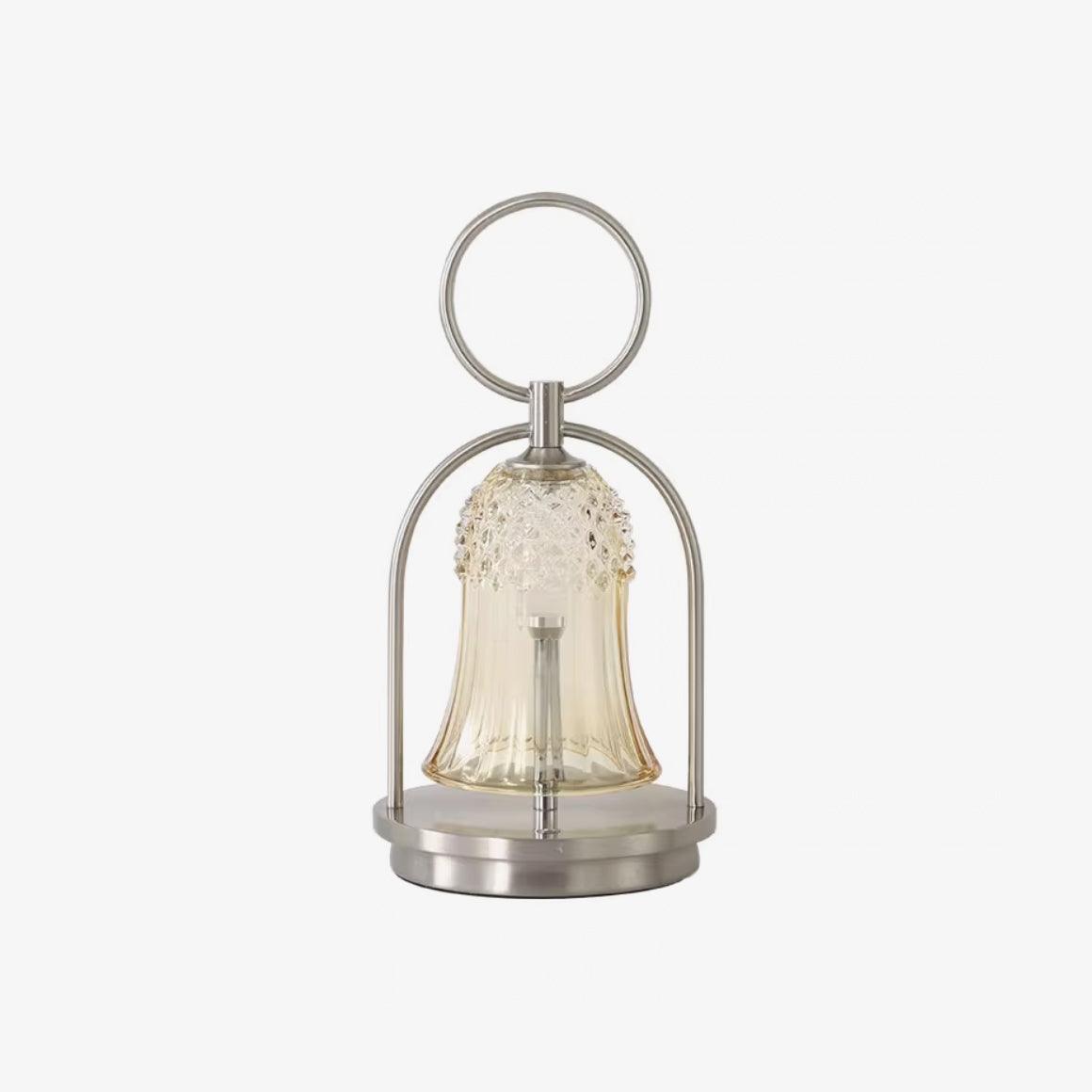 Bell vintage tafellamp met glazen kap
