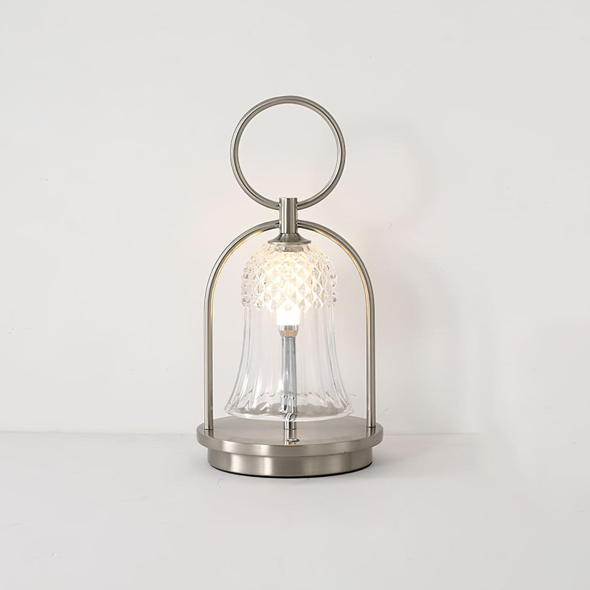 Bell vintage tafellamp met glazen kap