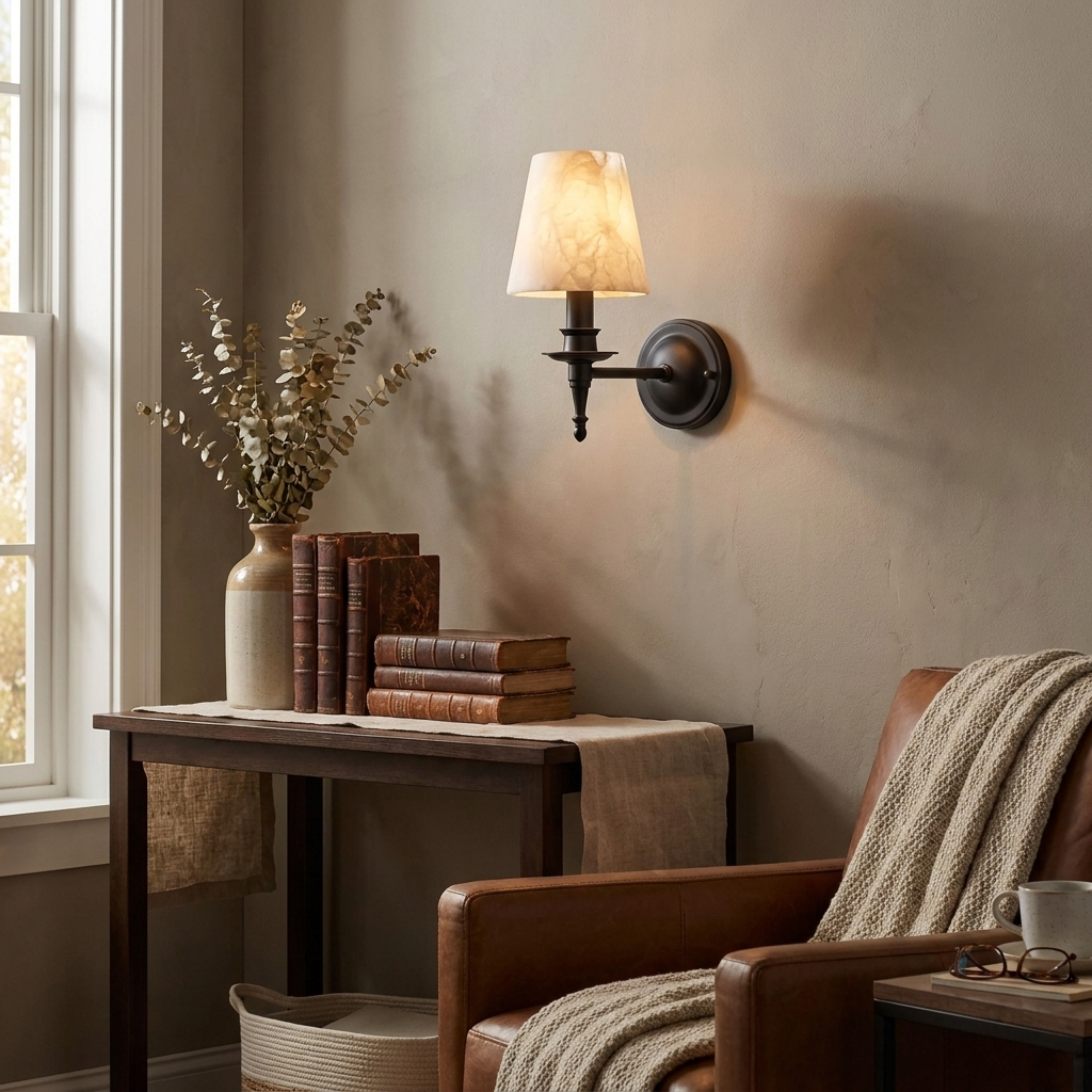 Ashmere albast wandlamp