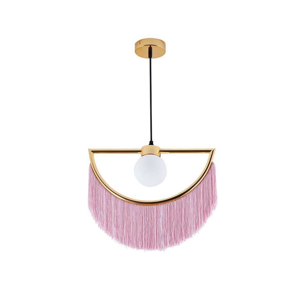 Sirove hanglamp met stoffen franjes bol retro bohemian