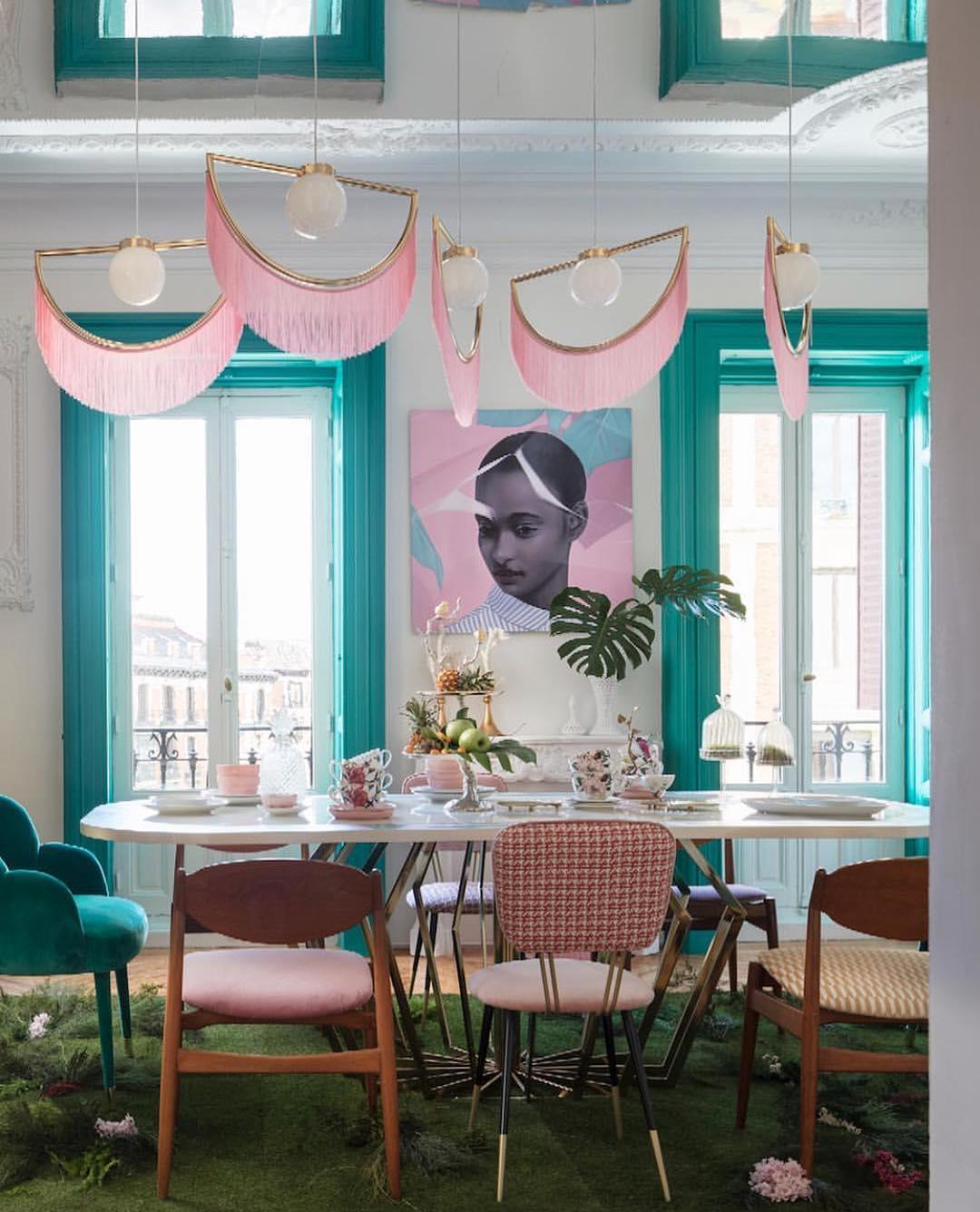 Sirove hanglamp met stoffen franjes bol retro bohemian