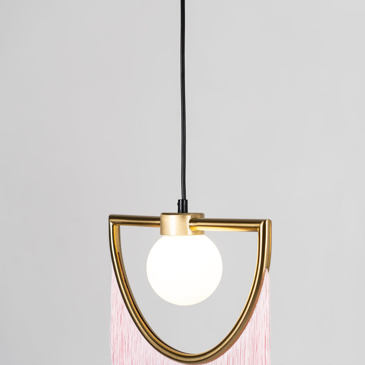 Sirove hanglamp met stoffen franjes bol retro bohemian