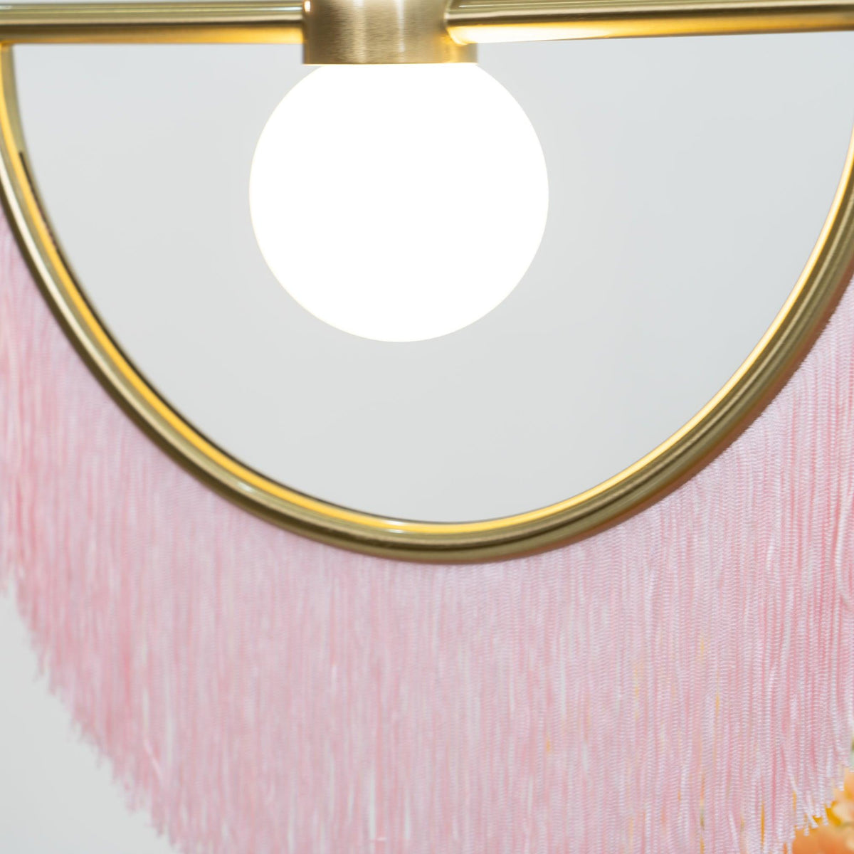 Sirove hanglamp met stoffen franjes bol retro bohemian