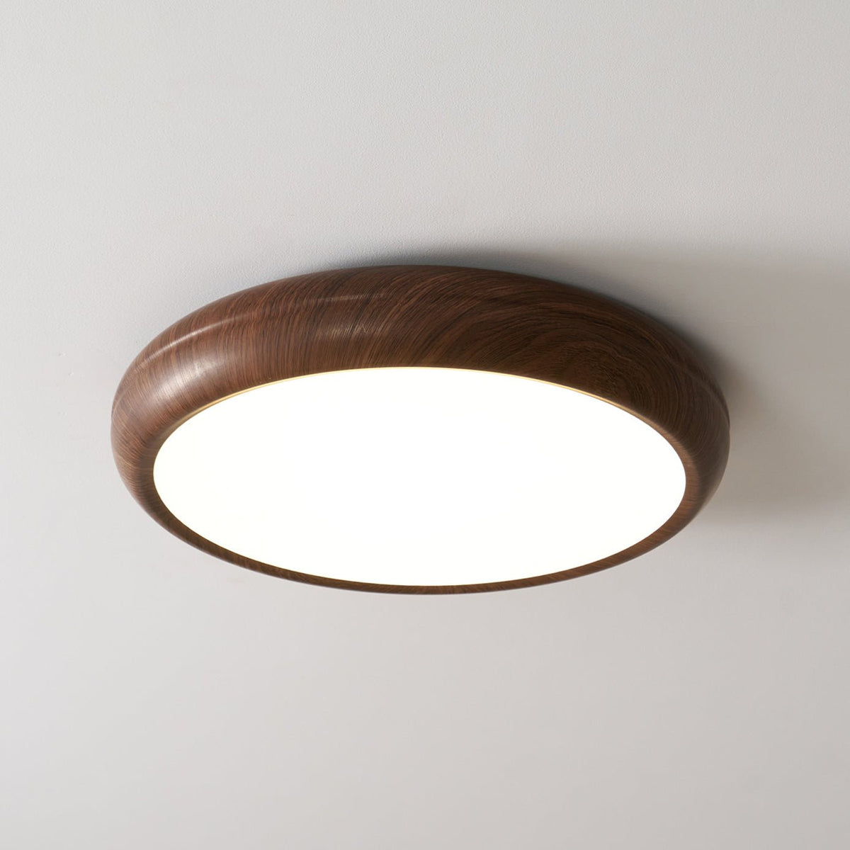 Niralel plafondlamp rond houtnerf acrylaat