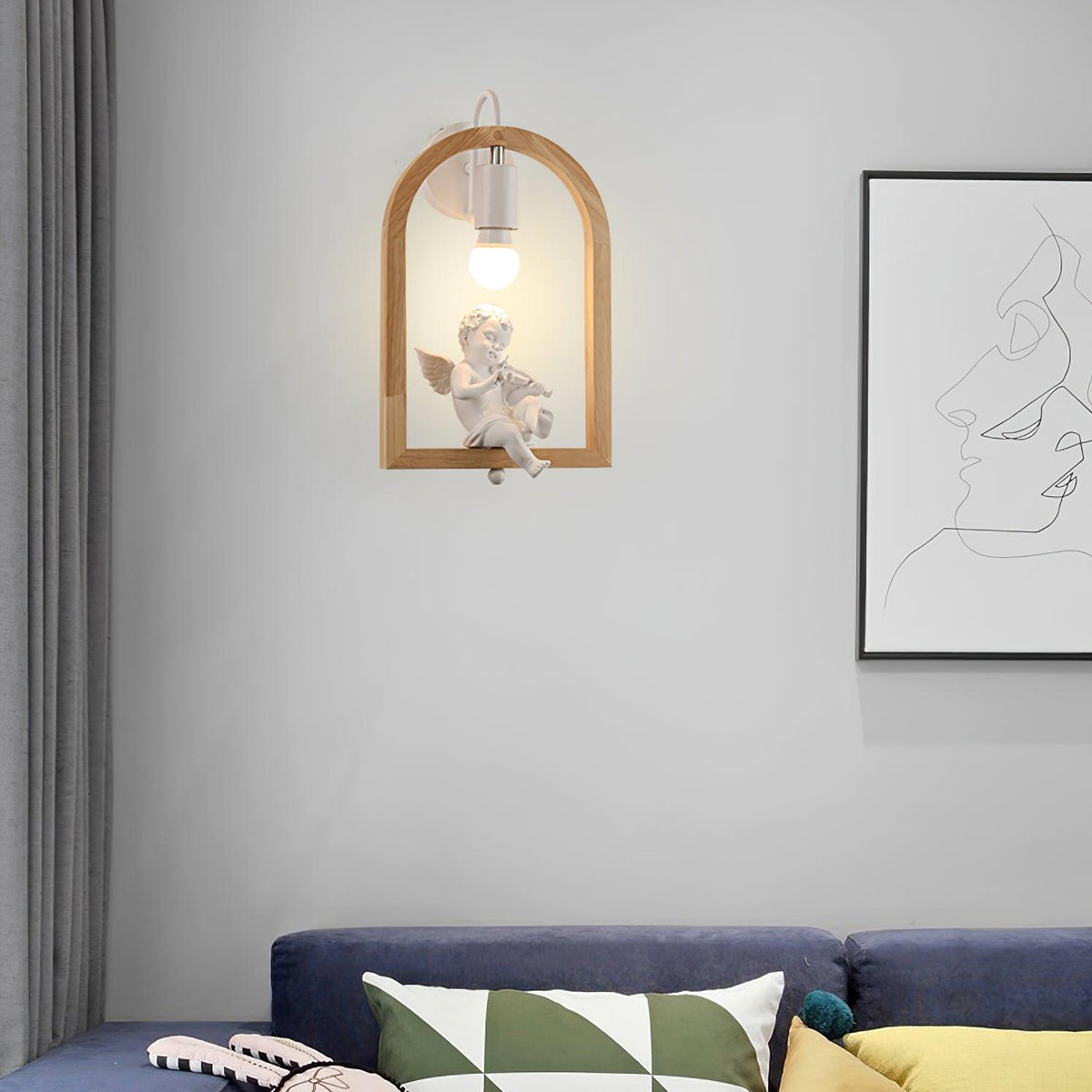 Cari Noords Kunst Vogel hars wandlamp