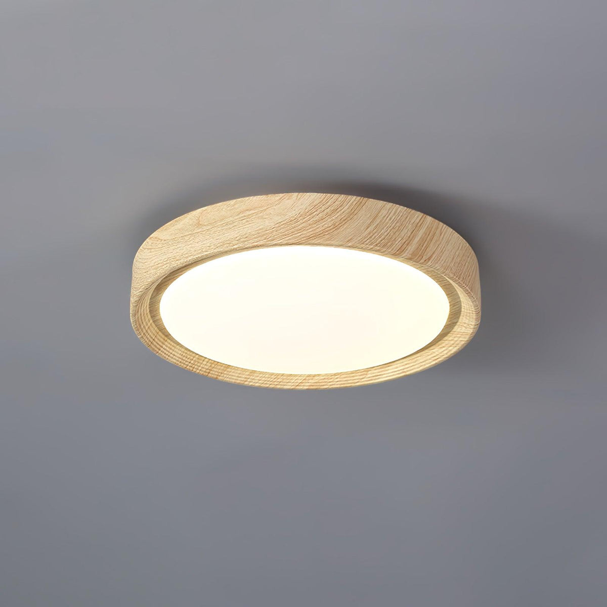 Niralel plafondlamp rond houtnerf acrylaat