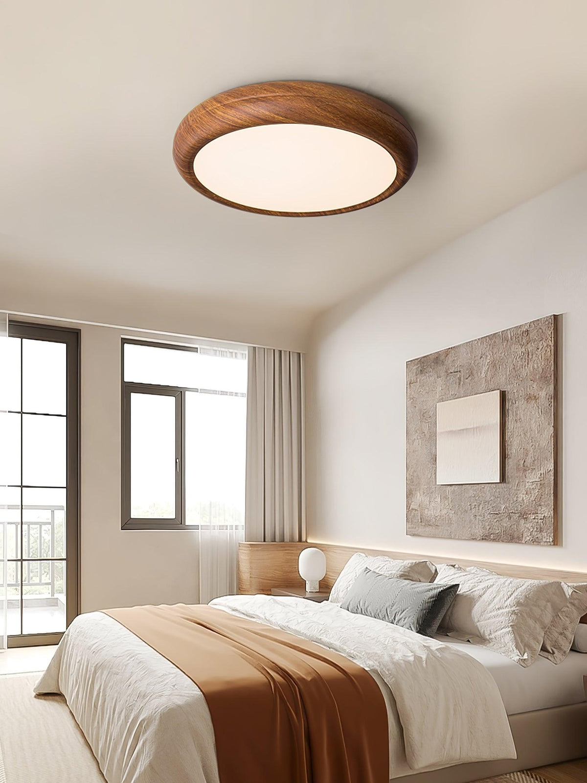 Elda Houten Houtnerf Ronde plafondlamp