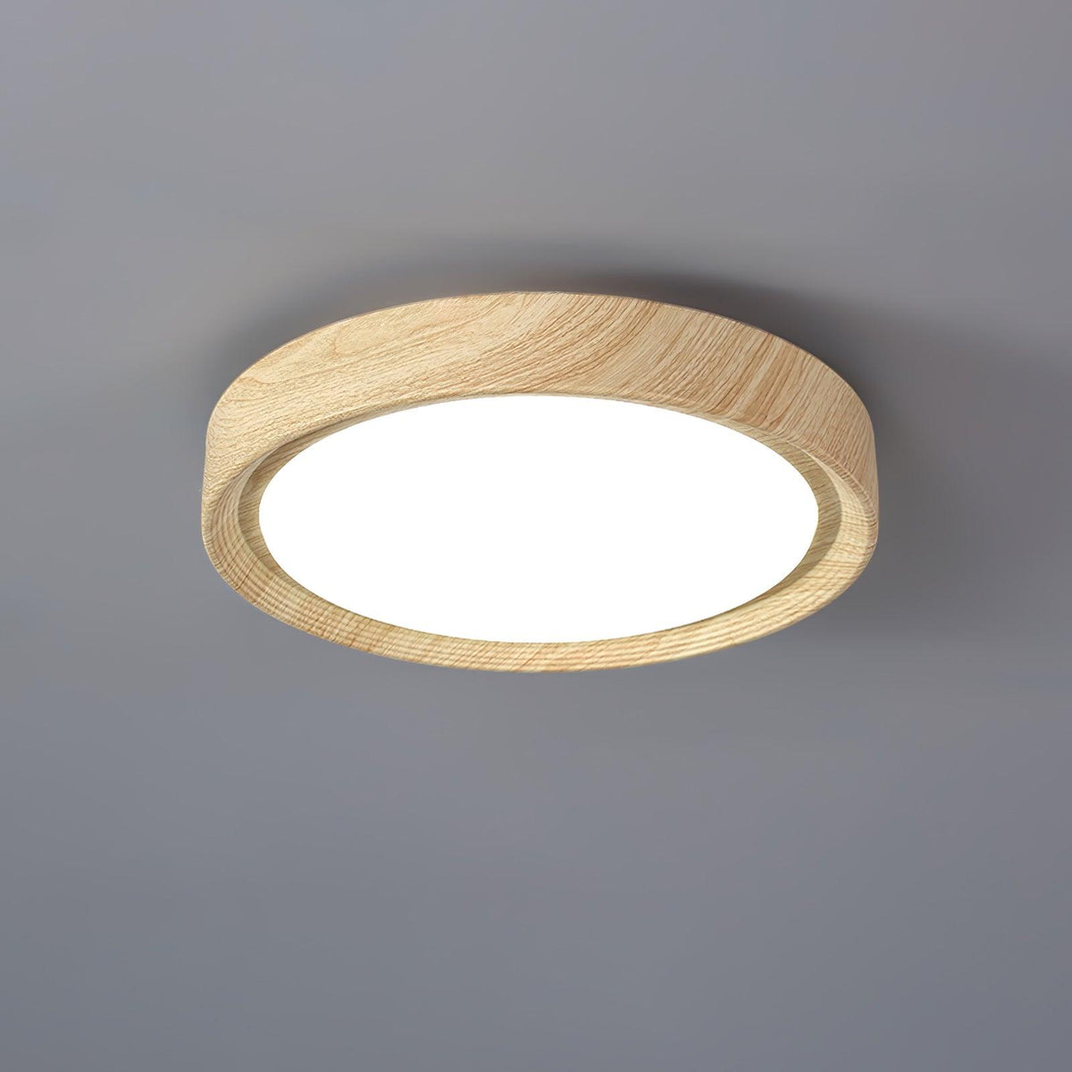 Niralel plafondlamp rond houtnerf acrylaat