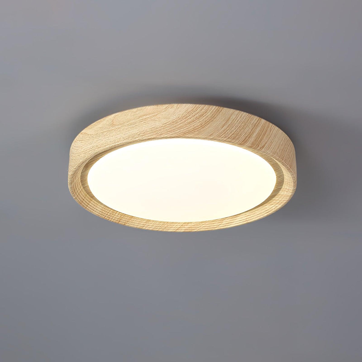 Niralel plafondlamp rond houtnerf acrylaat