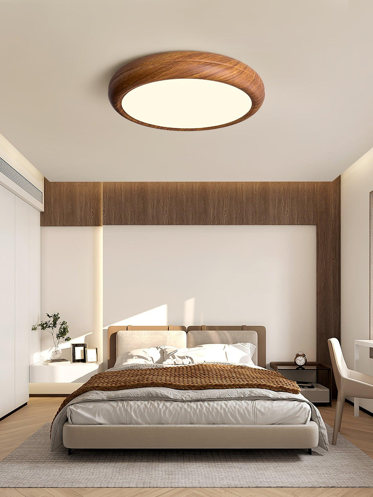 Elda Houten Houtnerf Ronde plafondlamp