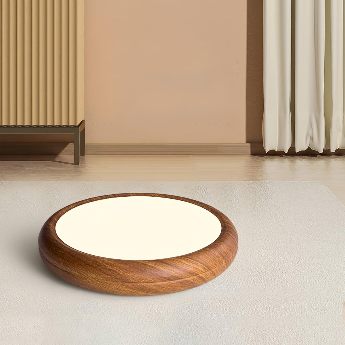 Niralel plafondlamp rond houtnerf acrylaat