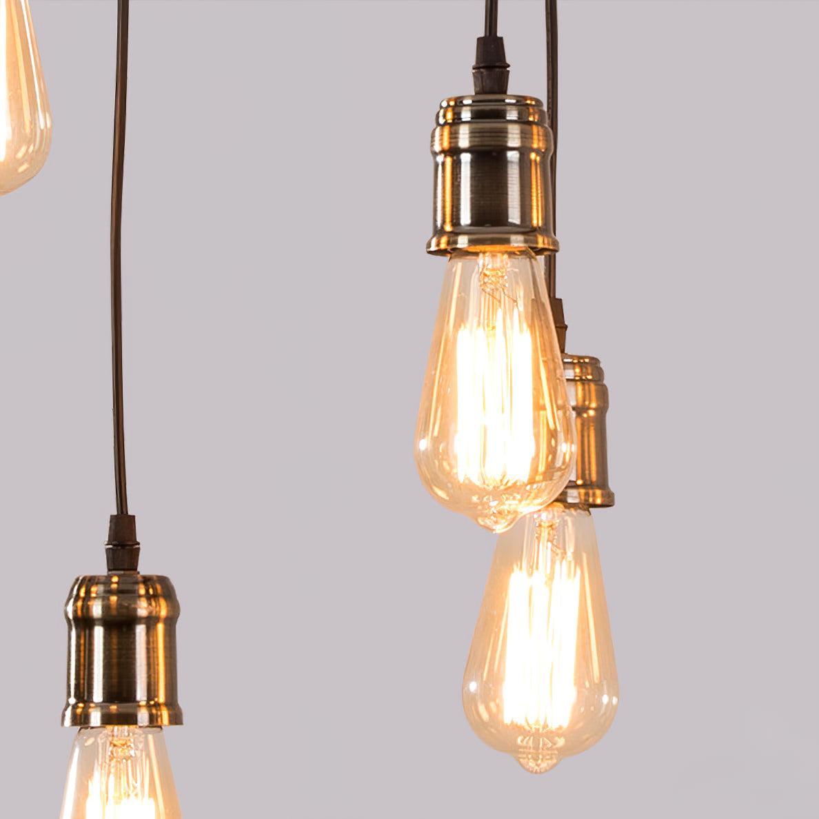 Wexb Kroonluchter Houten Balk Edison Bulb Rustieke Boerderijstijl