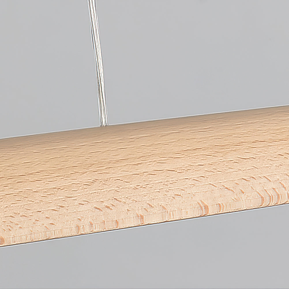 Zing lineaire hanglamp in walnootkleur met warm licht