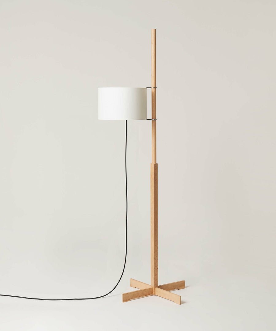 Jex Houten Stoffen vloerlamp