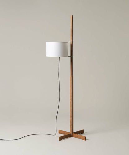 Jex Houten Stoffen vloerlamp