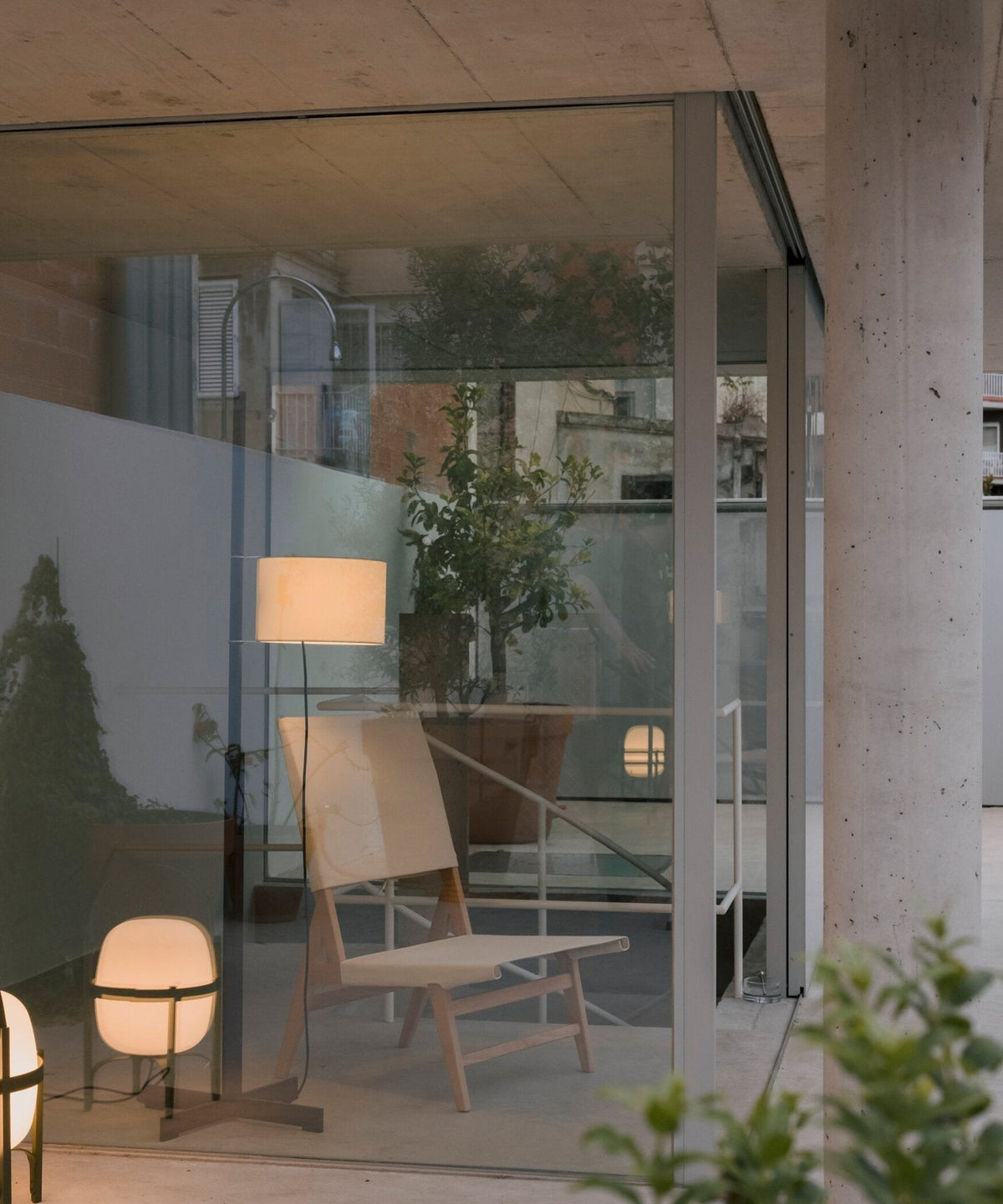Jex Houten Stoffen vloerlamp