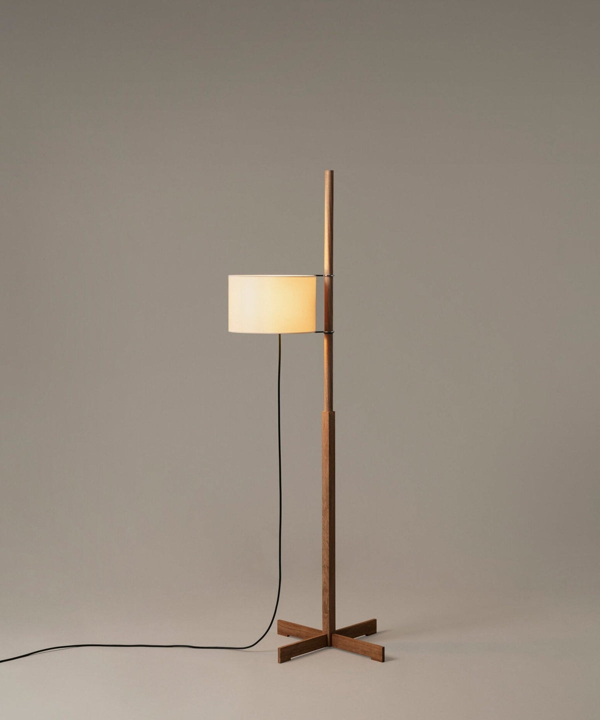 Jex Houten Stoffen vloerlamp