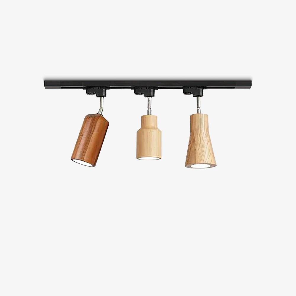Elviian Plafondlamp Hout Spotrail Verstelbaar lichtpunten