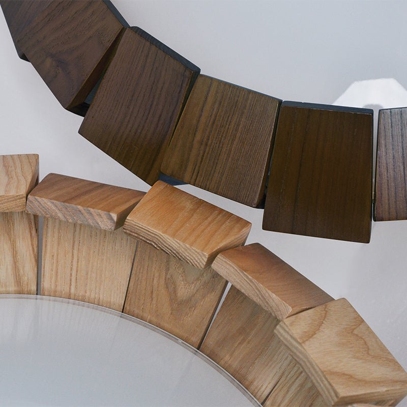 Viresto Kroonluchter met houten patchwork ring