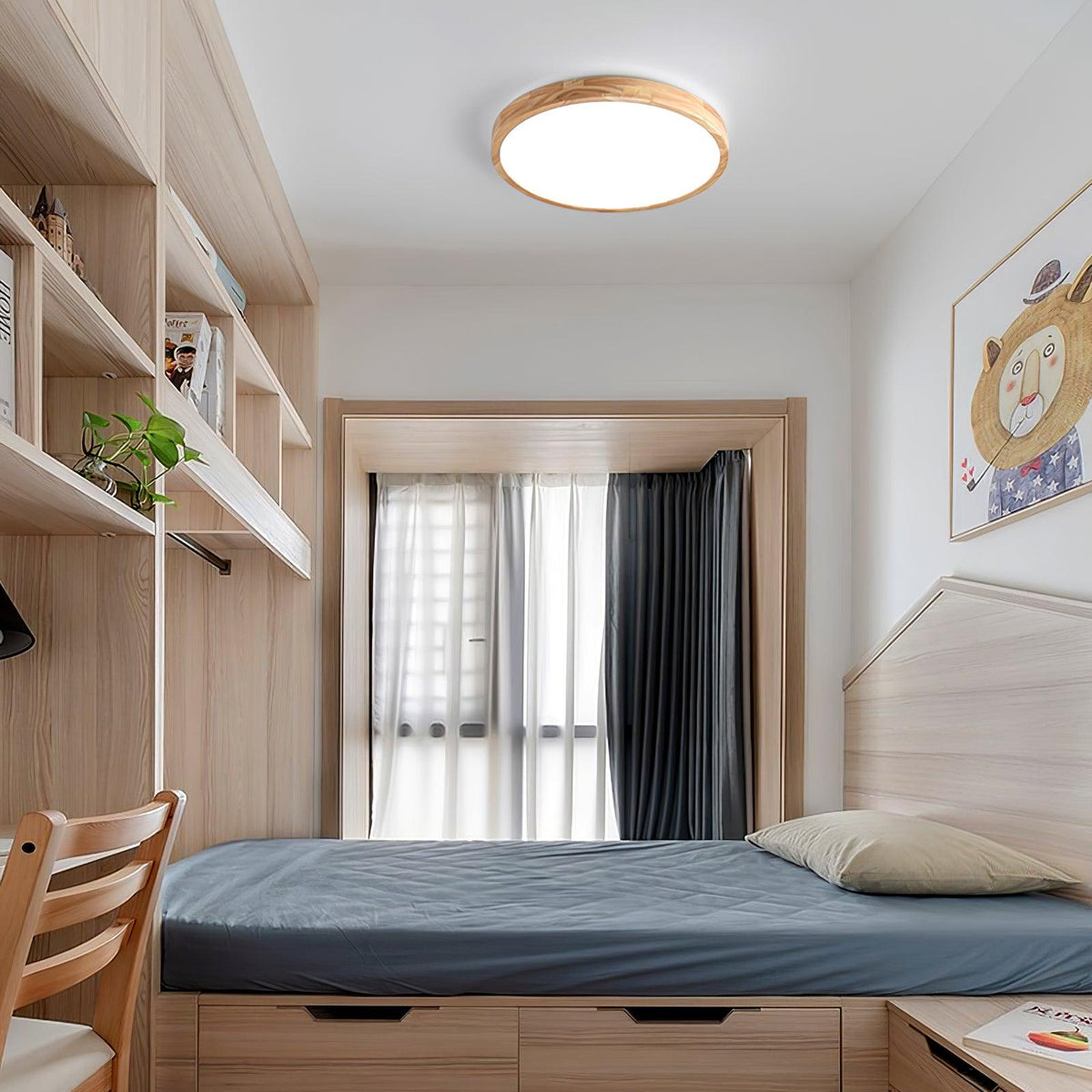 Aldalaya Plafondlamp Houten Geometrisch LED