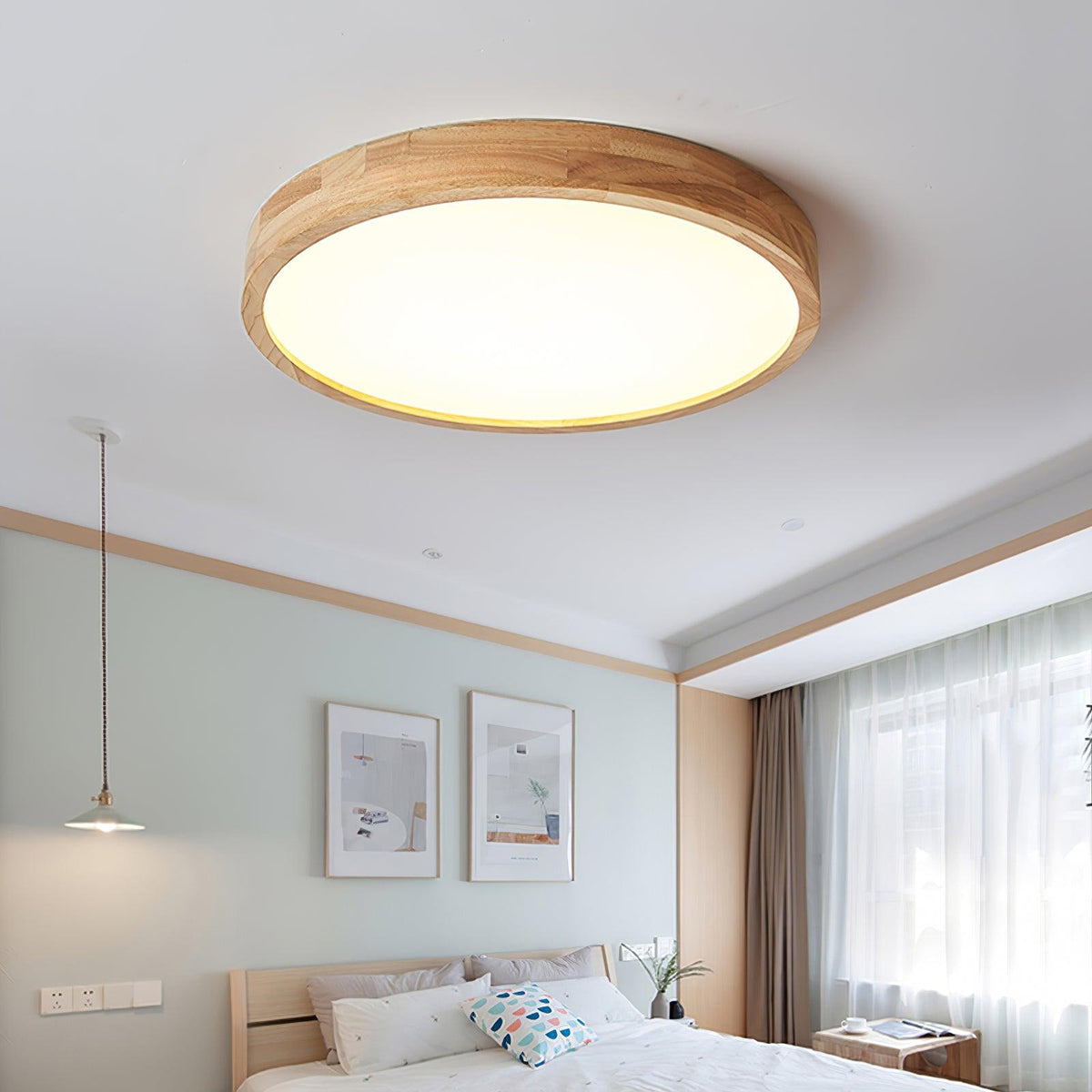 Aldalaya Plafondlamp Houten Geometrisch LED