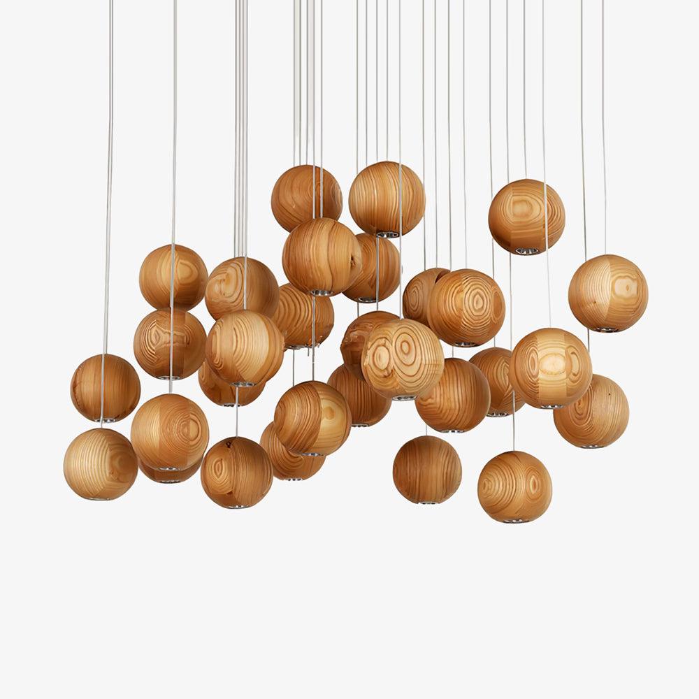 Vixor Nordic Orb Sphere Cluster houten hanglamp