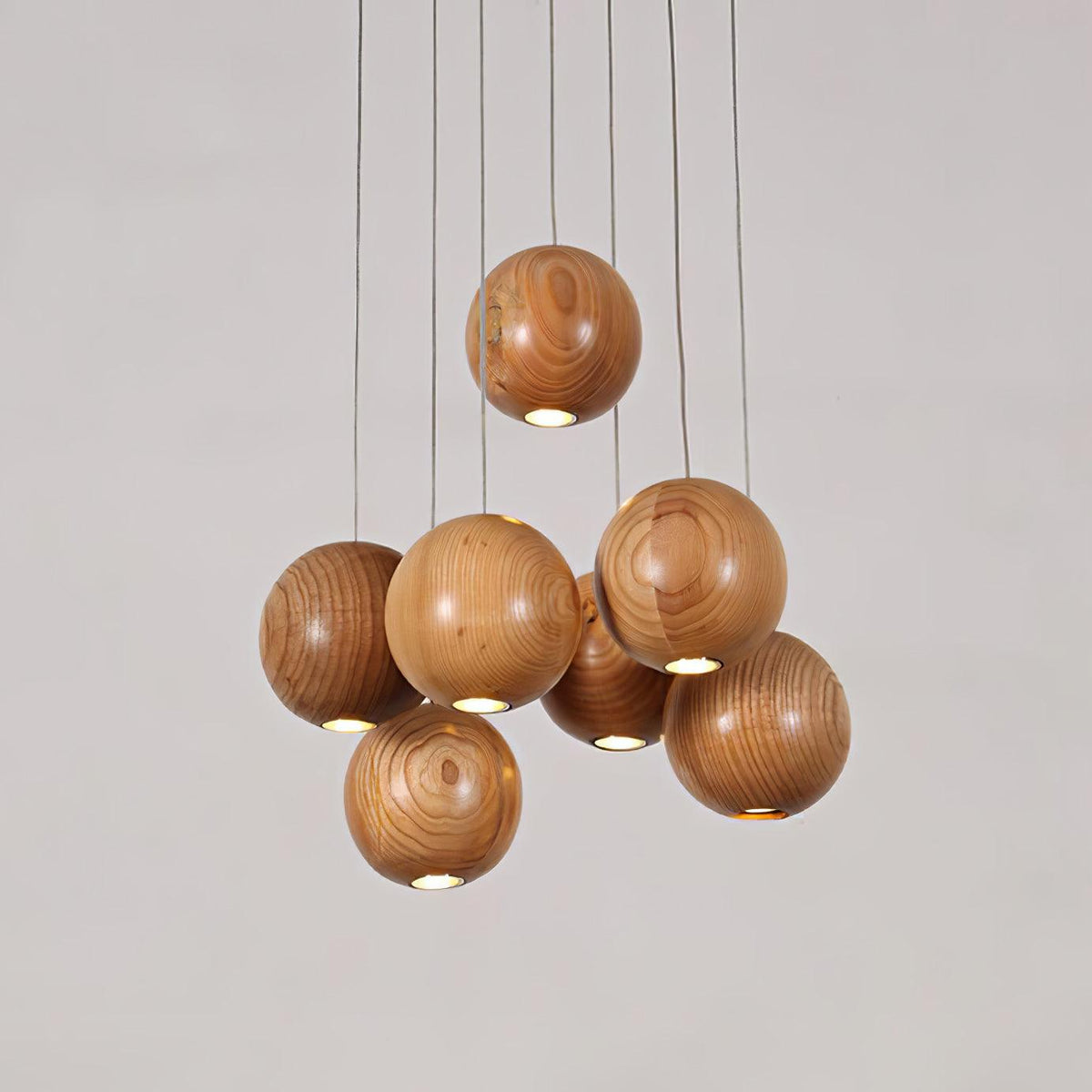 Vixor Nordic Orb Sphere Cluster houten hanglamp