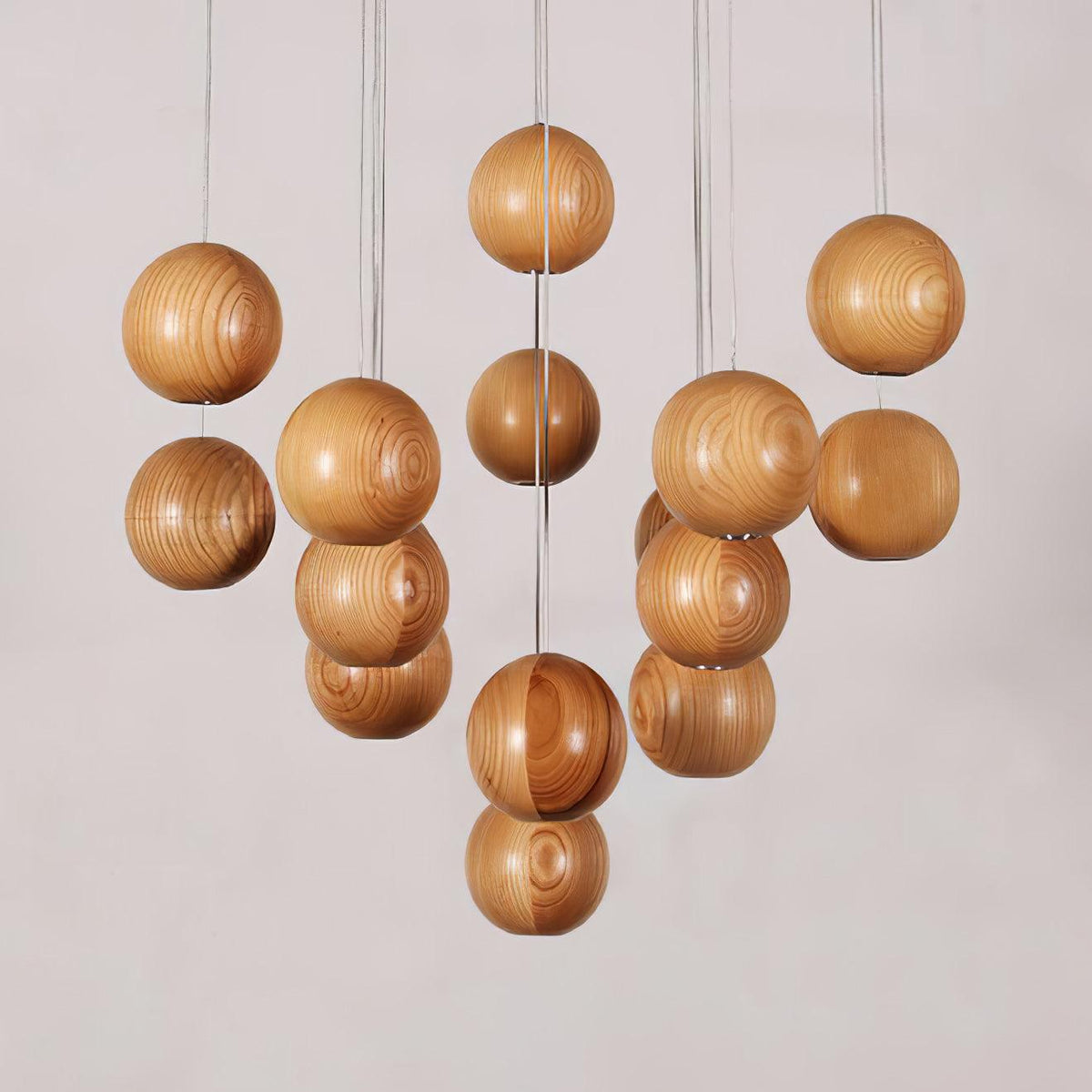 Vixor Nordic Orb Sphere Cluster houten hanglamp