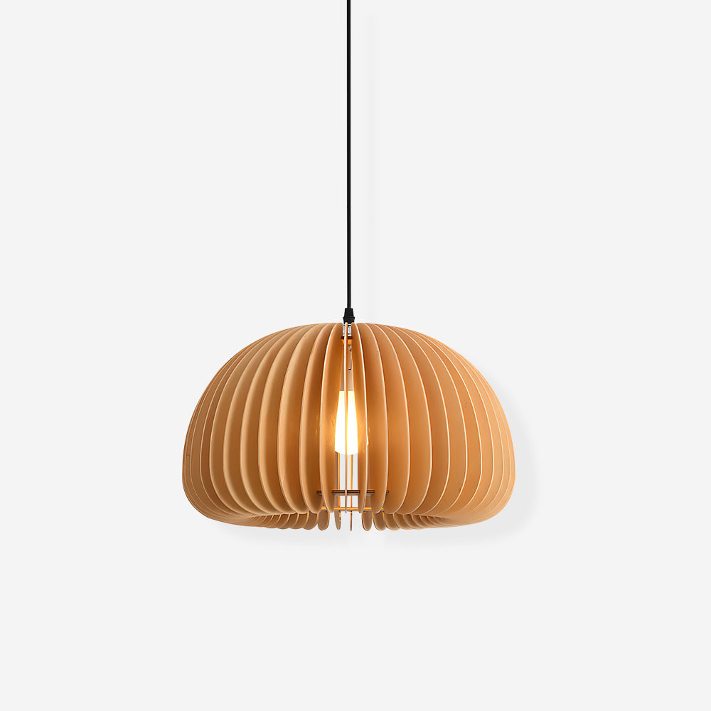 Doren hanglamp hout pompoen koepel noordisch