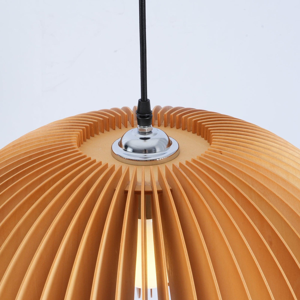 Doren hanglamp hout pompoen koepel noordisch