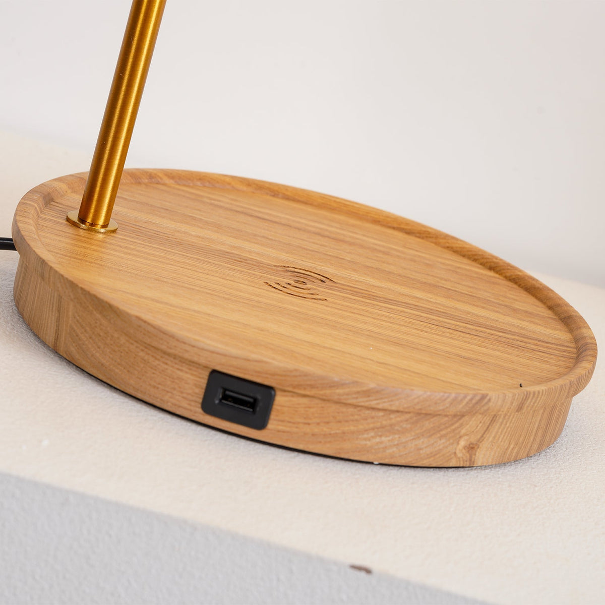 Sylivette Brim Retro Plooide Houten tafellamp