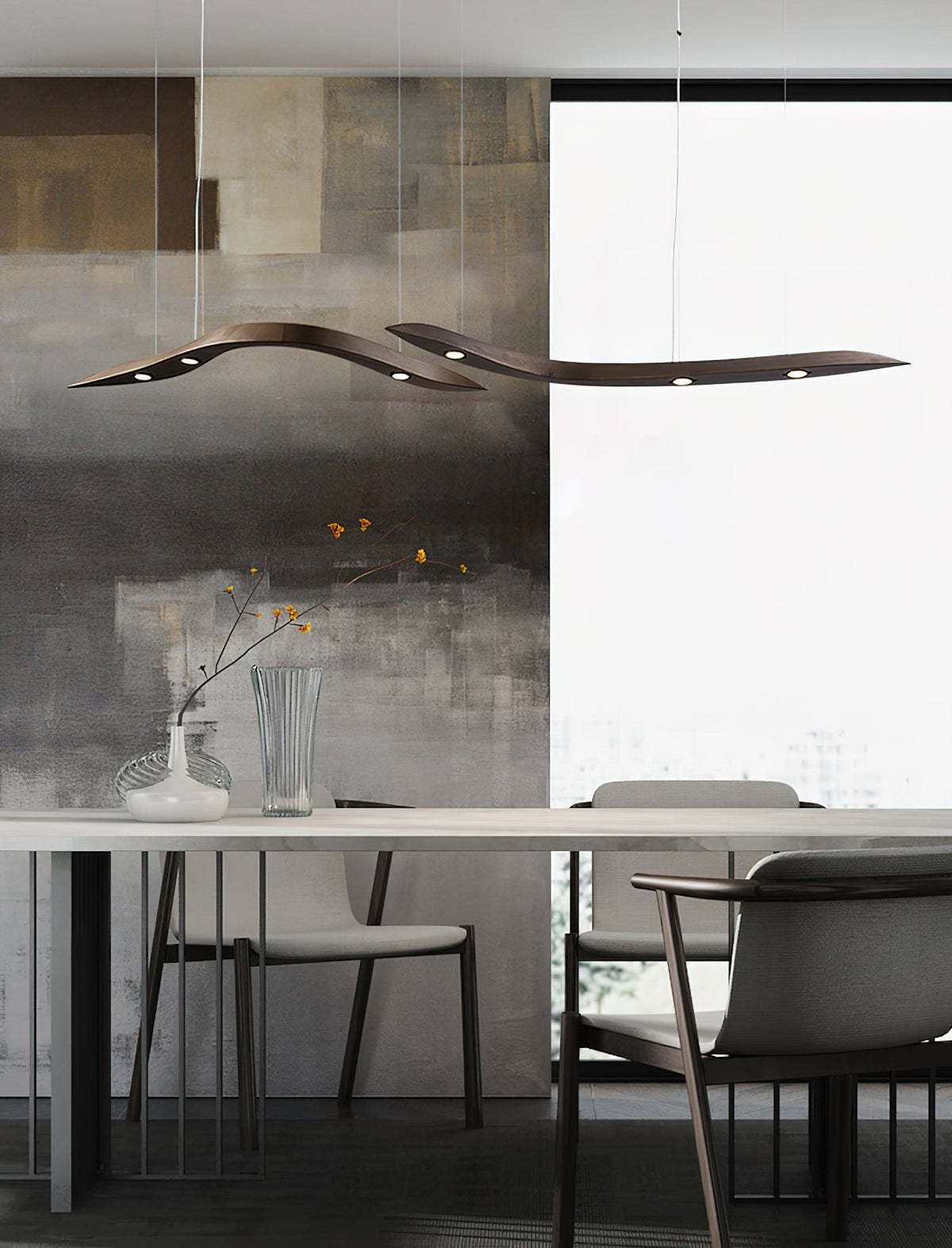 Queral Flow Minimalistische hanglamp van hout