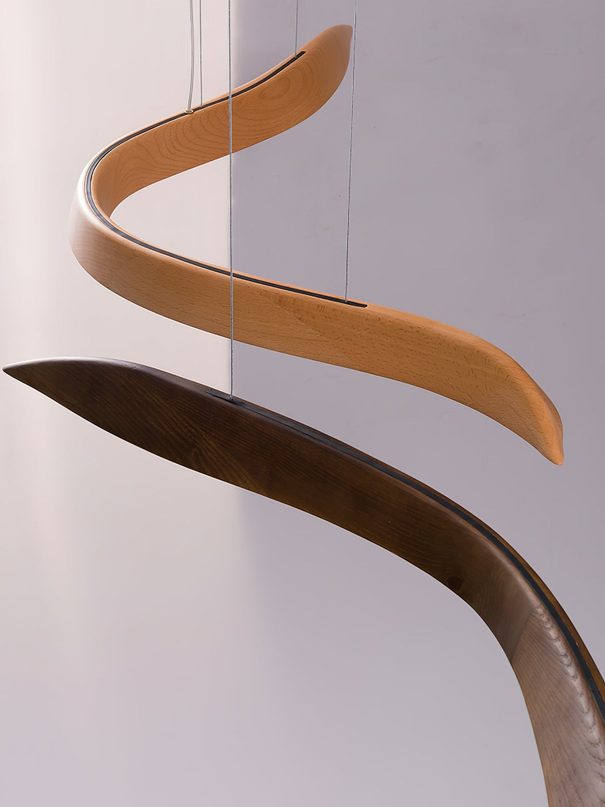 Queral Flow Minimalistische hanglamp van hout