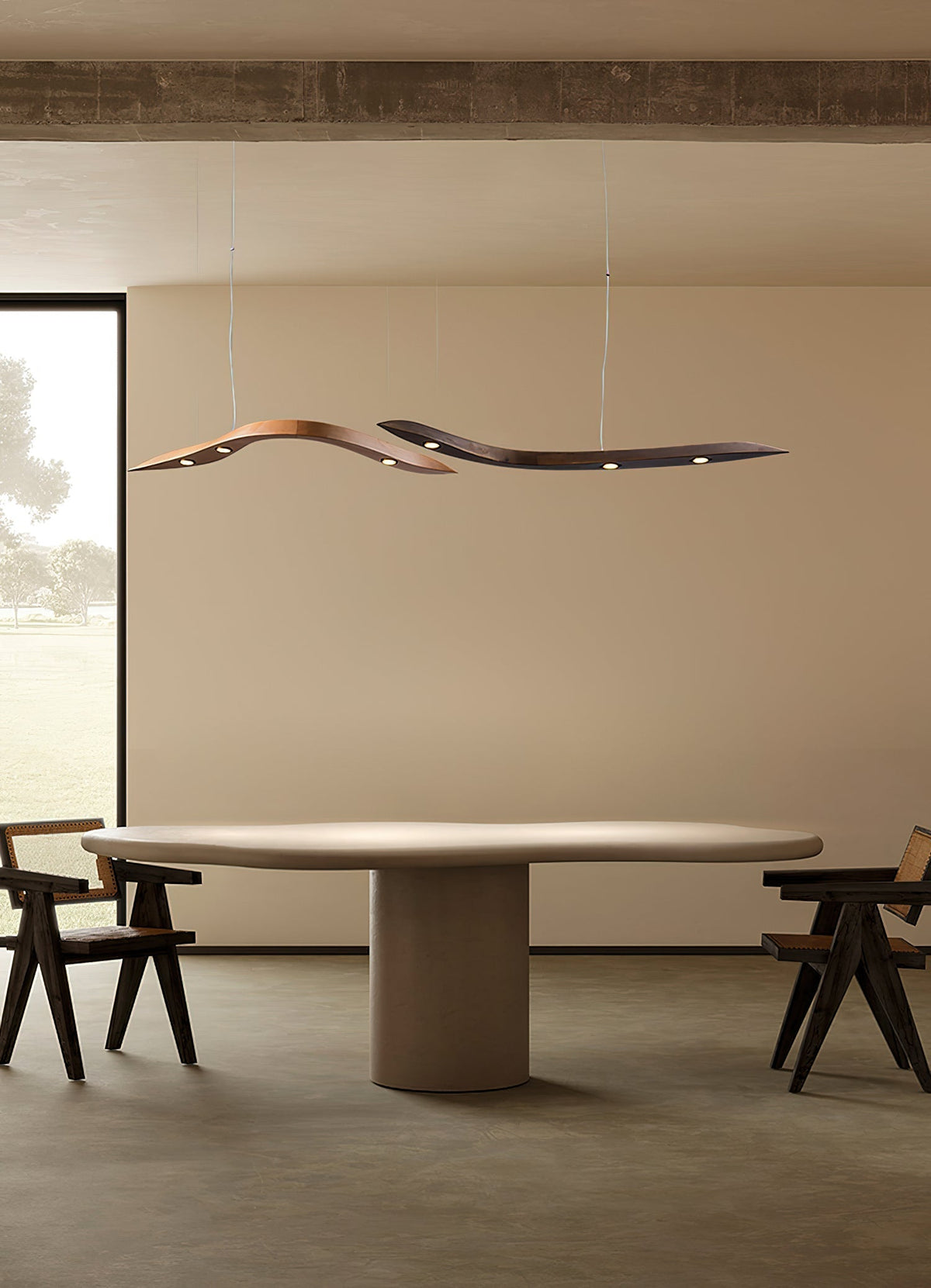 Queral Flow Minimalistische hanglamp van hout