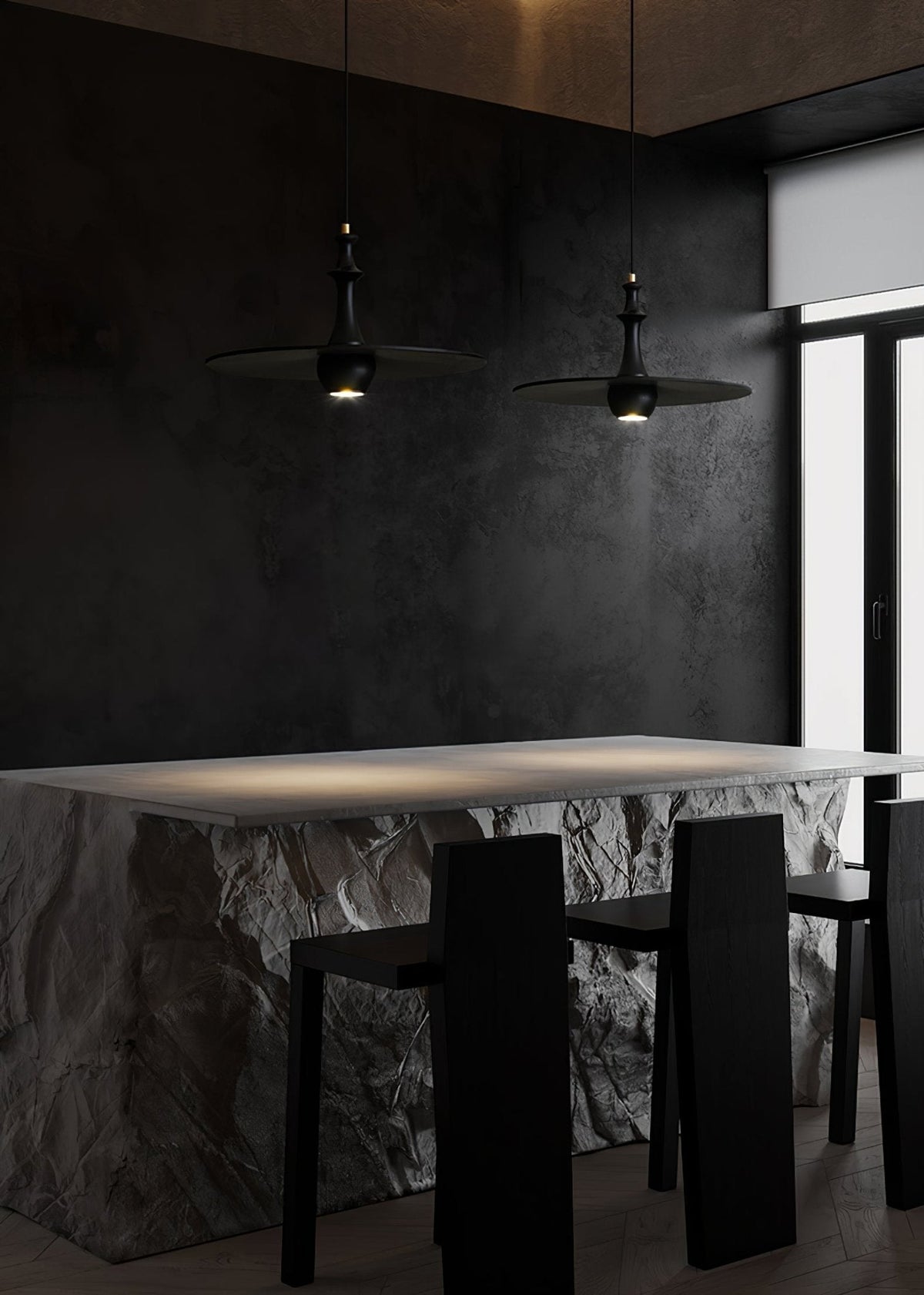 Spindle houten hanglamp met draaiend ontwerp