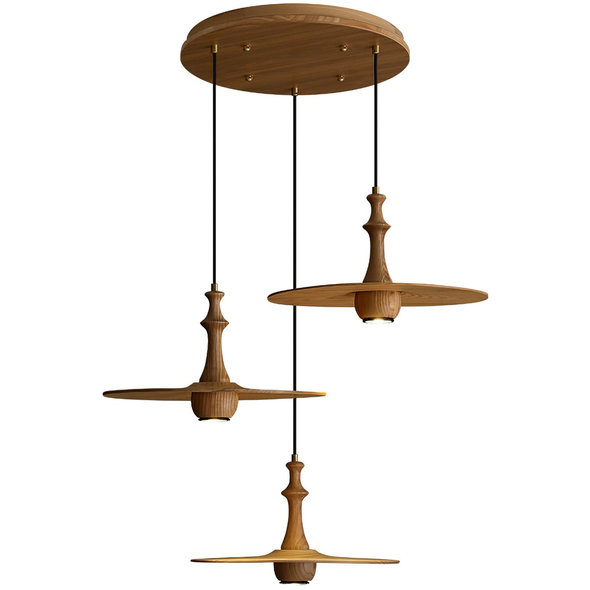 Spindle houten hanglamp met draaiend ontwerp