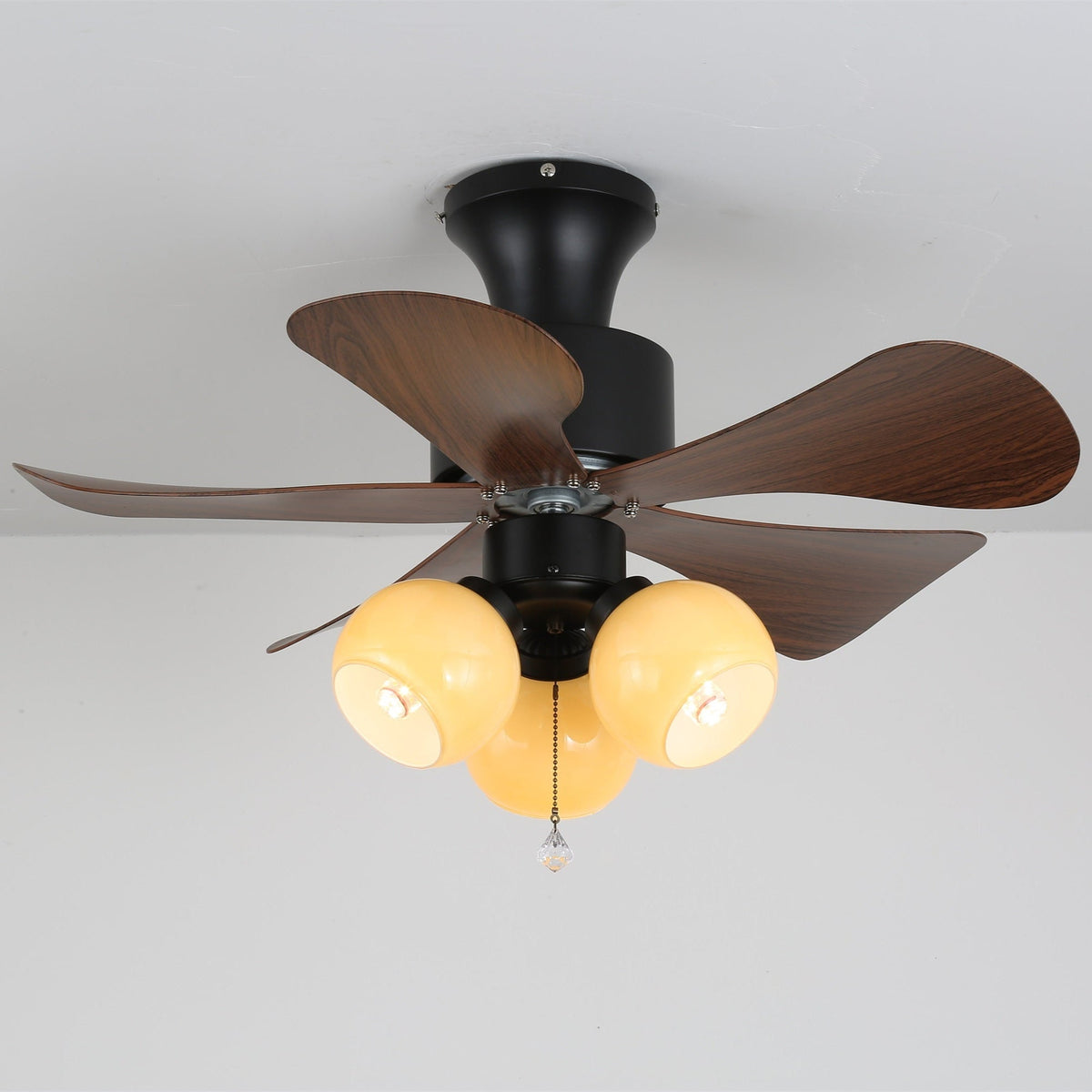 Rinania Vintage Walnootkleurige plafondventilator met verlichting